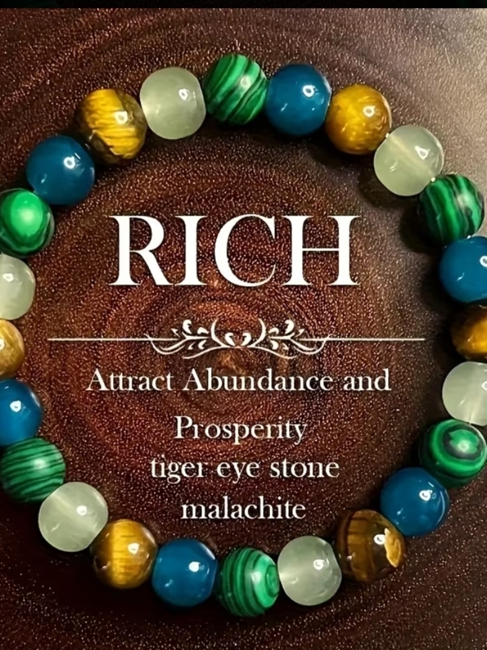 Prosperity Beaded Bracelet - Green, Blue & Gold